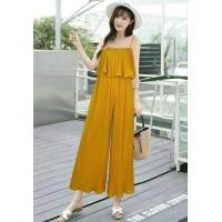 ราคา Top จั๊ม สูทผ้าอัดพลีทขายาวทรงสวย (19156249558)