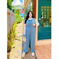 ราคา ชุดเซ็ทขายาวใส่ออกงานสำหรับสาวอวบอ้วน ผ้านิ่มยืด แขนแต่งลูกไม้ อก50 60 (22849227918)