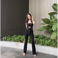 ราคา C22 setเกาะอกผูกเอว กางเกงขาม้า เซตเกาะอกผ้าร่อง ชุดเซ็ทกางเกงขายาว เซ็ทผ้าร่องใหญ่ setเกาะอก (20481417626)