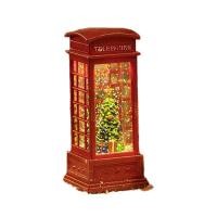 ราคา GUGU W ตกแต่งคริสต์มาส โคมไฟ ตู้โทรศัพท์ภายใน LED ชายชรา Snowman ประดับกลิตเตอร์ ฉากฉาก Light Water (23009315781)