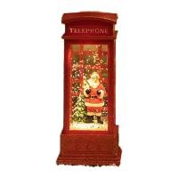 ราคา GUGU W ตกแต่งคริสต์มาส โคมไฟ ตู้โทรศัพท์ภายใน LED ชายชรา Snowman ประดับกลิตเตอร์ ฉากฉาก Light Water (23009315779)