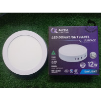 ราคา โคมไฟLED ดาวน์ไลท์ติดลอยสีขาว ขนาด12W Alpha กรอบสีดำ แสงขาว ทรงกลม (20899041970)