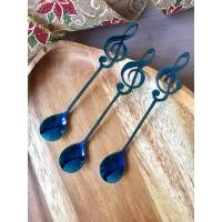 ราคา ช้อนกาแฟ ช้อนขนม ช้อนชงกาแฟ รูปตัวโน๊ตดนตรีสีน้ำเงิน สเตนเลส304 รับประกันปลอดสนิม SS 12BL 3ชิ้น ชุด (1381374359)