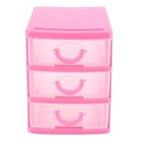 ราคา Mini translucent Drawer type plastic Storage Box rose red 3 Layers (22874385312)