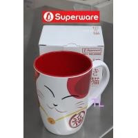 ราคา ซูปเปอร์แวร์ถ้วยน้ำมีหู 3 Lucky Cat Red แก้วโชคดี ซุปเปอร์แวร์เกรดA เมลามีน100 นกเพนกวิน superware superwareFlashsale (5980624957)