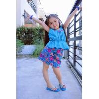 ราคา ชุดเด็กเสื้อคอกระเช้าโบว์พร้อมกระโปรงซิ่นสั้น แฟชั่นสงกรานต์ (21378188244)