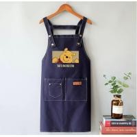 ราคา ผ้ากันเปื้อน สวมคอตัวH ลายpooh เนื้อผ้าเเคนวาสเต็มตัว ใส่สบายปรับกระดุมได้ (22285092091)