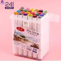 ราคา สีเมจิก ปากกาเมจิก ปากกาเมจิกสองหัว 12 18 24 36 48 60 80 สี ปากกาสีน้ำ แบบพกพา ปากกาเมจิกพร้อมกล่องล็อค ปากกามาร์กเกอร์ สีสดใส พร้อมส่ง (22151115153)