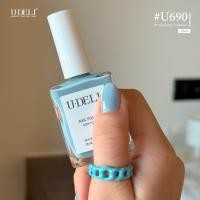 ราคา สีทาเล็บกึ่งเจล ไม่อบ U DELI U 690 Blue Vegan Nail Polish ยาทาเล็บ ทาเล็บ โทนนี้กำลังฮิต ทาเล็บสวยๆ รวมไอเดียทำเล็บสีฟ้าอ่อน มินิมอล Pigmetแน่น สีสวย สีเล็บสีพาสเทล ไร้กลิ่นฉุน (16629429394)