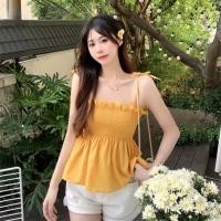 ราคา สายเดี่ยวผูกไหล่ ผูกโบว์ เสื้อสายเดี่ยว มีไซค์ปกติและไซค์สาวอวบ เสื้อสายเดี่ยวสายสม็อค แต่งขอบบัว เชือกปรับได้ สีสดใส่เสื้อผ้าแฟชั่นผู้หญิง สไตล์ สบาย น่ารัก คลาสสิค THING TH (21945894289)