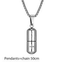 ราคา YUXEANPENG ผู้หญิงผู้ชาย สร้อยคอจี้ยาแคปซูล เหล็กไร้สนิม สามารถเปิดได้ จี้ขวดลอย ของใหม่ จี้ใส่เถ้ากระดูก สร้อยคอเม็ดกลวง (22313100155)