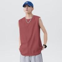 ราคา Suikone เสื้อยืดกีฬาแขนกุดสำหรับผู้ชายเสื้อยืดคอกลมสีทึบเรียบง่ายไซส์ใหญ่น้ำหนักเบาเสื้อกล้ามฟิตเนส (21426045275)