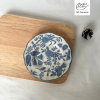 ราคา NP Ceramic จานเซรามิค จานตื้น จานซุป แก้วเอส แก้วมัค ลายดอกสีน้ำเงิน เข้าไมโครเวฟได้ (22174984938)