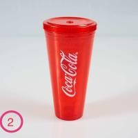 ราคา แก้วโค้กขนาดใหญ่พร้อมหลอด มี 2 สี ดำ แดง Coke (20554372899)