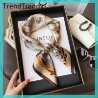ราคา TrendTrendy แฟชั่นผ้าพันคอสี่เหลี่ยมพิมพ์ลายฮิญาบสำหรับผู้หญิงผ้าไหมซาตินผ้าโพกหัวมุสลิมที่คาดผมผ้าพันผ้าคลุมไหล่พันรอบ (22495989137)