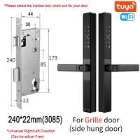 ราคา XSDTS Tuya WiFi Smart Door Lock Double Side Fingerprint Digital Aluminium Lock Outdoor Waterproof Stainless Steel Grill Door Sliding Door Lock Password IC Card Key Unlock (22764934633)