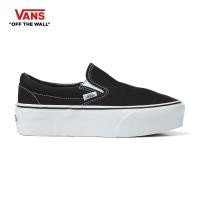 ราคา VANS CLASSIC SLIP ON STACKFORM CANVAS BLACK TRUE WHITE รองเท้า ผ้าใบ VANS ชาย หญิง (16794135276)
