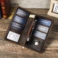 ราคา Hiram หนังแท้สำหรับเดินทางกระเป๋าถือหนังสือเดินทางสำหรับครอบครัวซองใส่หนังสือเดินทางอเนกประสงค์มีซิปพร้อมสายรัดข้อมือกระเป๋าหนังสือเดินทางหนัง (22802736144)