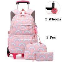 ราคา กระเป๋าเป้สะพายหลัง กระเป๋านักเรียนล้อลาก พร้อมล้อลาก สําหรับเด็กผู้หญิง 2 6 ล้อ (22092920778)