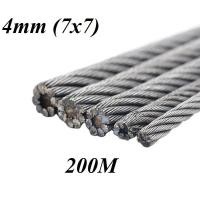 ราคา ลวดสลิง ลวดเหล็ก ลวดชุบสังกะสี ไส้เหล็ก ขนาด 4mm x 200เมตร ม้วน (10160890812)