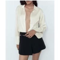 ราคา Zara BlousesZARA เสื้อเชิ้ตแขนยาว ผ้าเดรปซาติน คอปก ทรงหลวม แฟชั่นฤดูใบไม้ร่วง8741256 7969046 X0331 (21591994109)