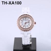 ราคา Ceramic watch for women white with diamonds and rhinestones for women quartz watch Korean style student watch for women fashion luminous waterproof (20991998082)