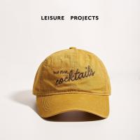 ราคา Leisure Projects but first cocktails cap หมวกทรงเบลบอลผ้า twill ฝอกสี ปักลาย graphic ที่หน้าหมวก free size มีที่ปรับขนาดด้านหลัง (22832075925)