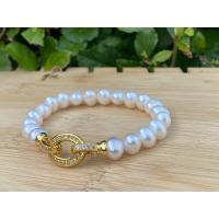 ราคา สร้อยข้อมือไข่มุกแท้ สีขาว ตะขอสีทอง มุกแท้ มีใบรับประกัน (16987524836)
