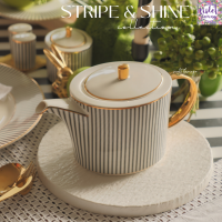ราคา Violet Flamingo ชุดน้ำชารุ่น Stripe and Shine Tea Set เซ็ตกาน้ำชา แก้วพร้อมจานรอง สินค้าเกรดคุณภาพส่งออกยุโรป (23013591302)