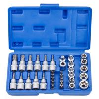 ราคา ชุดบล็อก เดือยโผล่ 34 ชิ้น บล็อก E บล็อกT ขนาด 3 หุน 3 8 บล็อกยูโร บล็อกดาว บล็อกหัวจีบ บล็อกหัวดาว (22931016310)