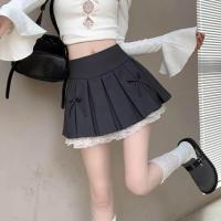 ราคา สีเทาเข้ม ลูกไม้ Trim พลีท Mini กระโปรง ผู้หญิง ฤดูร้อน แฟชั่น ทรงเอ สั้น กระโปรง S สไตล์เกาหลี โพลีเอสเตอร์ ผ้าครึ่งตัว กระโปรง (22343914807)