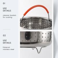 ราคา Stainless Steel Steamer Basket Pressure Cooker with Silicone Covered Handle Sturdy Steamer Basket ro2 (22852781578)