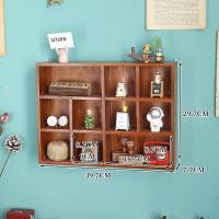 ราคา Retro ไม้ติดผนัง Desktop Organizer กล่อง Zodiac Grid ชั้นวางของ Zakka ตกแต่งรายการตําแหน่งชั้นวางห้องนอน Organizer (20713941637)