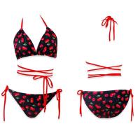 ราคา ชุดว่ายน้ำผู้หญิง บิกินี่ผูก ทูพีช เซ็กซี่ ลายเชอร์รี่ โชว์หลัง ชายหาด (22465089092)