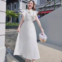ราคา เดรสสั้น เดรสยาวและชุดจั้มยาว ชุดหมั้น ชุดไปงานบวช ชุดไปทำบุญ ชุดงานแต่ง ชุดงานหมั้น ผ้าบาร์บี้ P017 (21997892840)