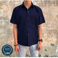 ราคา เสื้อหม้อห้อม ม่อฮ่อม หม้อฮ่อม แพร่ คอปกแขนสั้น อย่างดี (22663408418)