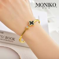 ราคา MONIKO สร้อยข้อมือโคลเวอร์สี่ใบ โรสโกลด์ สไตล์ประณีต กำไลข้อมือผู้หญิง (22228497076)