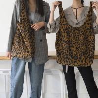 ราคา hang qiao shop Corduroy Leopard Print Bag Ladies Shoulder Casual Tote Shopping Bag Large Capacity Handbags Totes Women (19802597598)