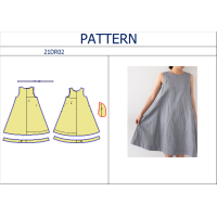 ราคา แพทเทิร์นชุดเดรส คอปาด แขนกุด 21DR02 (14514876915)