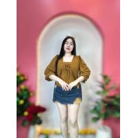 ราคา เสื้อสาวอวบร้านแป้งแฟชั่น อก38 46 ยาว19 แขนยาว20 รอบแขน18 24นิ้ว ผ้าร่อง รุ่นเย็บติดแขนยาว (23052694864)