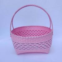 ราคา กระเช้าสานเส้นพลาสติก ตะกร้าสานเส้นพลาสติก ตระกร้าสานเส้นพลาสติก ทรงวงรี ที่จับโครงลวดขนาดใหญ่ และเล็ก (21659713508)