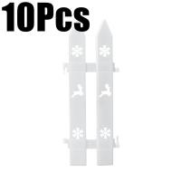 ราคา On Sale 10Pcs เข็มขัดต้นคริสต์มาสสีขาวกรอบ Fenceside รั้วตกแต่งพลาสติกขนาดเล็กรั้ววันคริสต์มาสตกแต่งปีใหม่คริสต์มาส (22932779380)