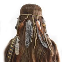 ราคา ยางมัดผม เน็ตผมผู้หญิง ที่คาดผมสวยๆ Boho ลม Peahen ที่คาดผมขนนกแฟชั่นแห่งชาติลมชุดส่าหรีผมมงกุฎ (22810100575)