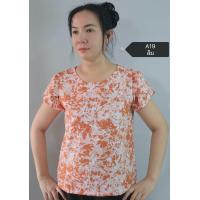 ราคา เสื้อคอกลม แขนกลีบบัว อก36 50นิ้ว (22957177802)