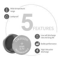 ราคา CR2032 แบบชาร์จ High capacity 70mAh Rechargeable Button Batteries 3 7v LIR2032H LIR 2032 Coin Lithium Battery (22765659621)