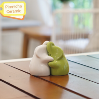 ราคา ขวดใส่เกลือพริกไทย ขวดเกลือพริกไทยเซรามิค ช้างกอดกัน ช้างคู่ (16336312244)