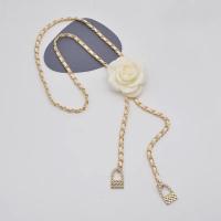 ราคา On sale เข็มขัดโซ่สีทองดอกไม้แฟชั่นผู้หญิงเข็มขัดโลหะสีเงินพังก์ปรับได้สำหรับผู้หญิงชุดเดรสแบบโซ่พร้อมสายรัดเอว (22920584793)