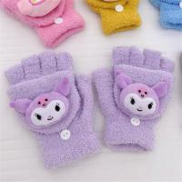 ราคา SANRIO การ์ตูนน่ารัก Kuromi Cinnamoroll เมโลดี้ครึ่งนิ้วหน้าจอสัมผัสพลิกขึ้นกำมะหยี่ปะการังของขวัญถุงมือเปิดปลายนิ้วนักเรียน (22827746844)