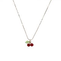 ราคา Shucheng1 สร้อยคอสร้อยคอลูกปัดจี้เชอรี่ของผู้หญิงจี้ผลไม้เชอร์รี่สีแดงสวยสินค้าแฟชั่น (23095380866)