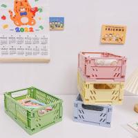 ราคา ST01 4 ตะกร้าใส่ของแบบพับได้สีพาสเทล ใหญ่ (18817595098)